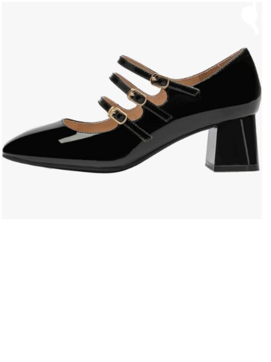 YDN Shoes - YDN Black Patent Mary Jane Block Heel Pumps